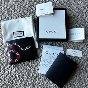 Gucci KingSnake Nero Supreme Guccissima Lether Bifold Wallet
